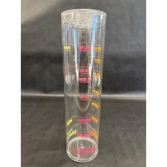 Bacardi Mixing Beaker Banana Fizz Berry Punch Banana Clear Acrylic Advertising - Picture 2 of 8